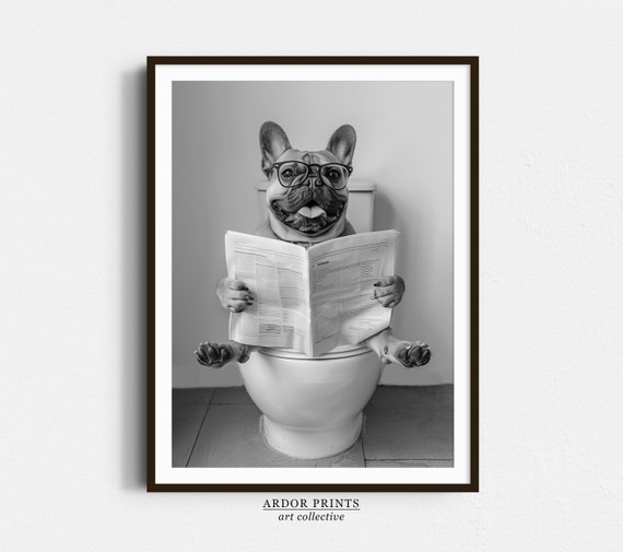 Poster Toile Bouledogue Français - 50 X 75 Cm (20x30 Pouces) - Impression HD, Imperméable - Décoration Murale Chambre, Salon - Fourni Avec Kit De Fixation - 6