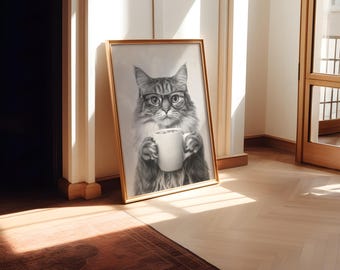 Targa In Metallo Retrò Per Parete 30x40 Cm | Poster Gatti Calico Per Caffetteria | Regalo Per Amanti Dei Gatti | Decorazione Casa