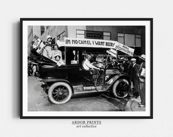 Beer Protest Poster: 1920s Prohibition, Vintage Man Cave Art (Digital Download)