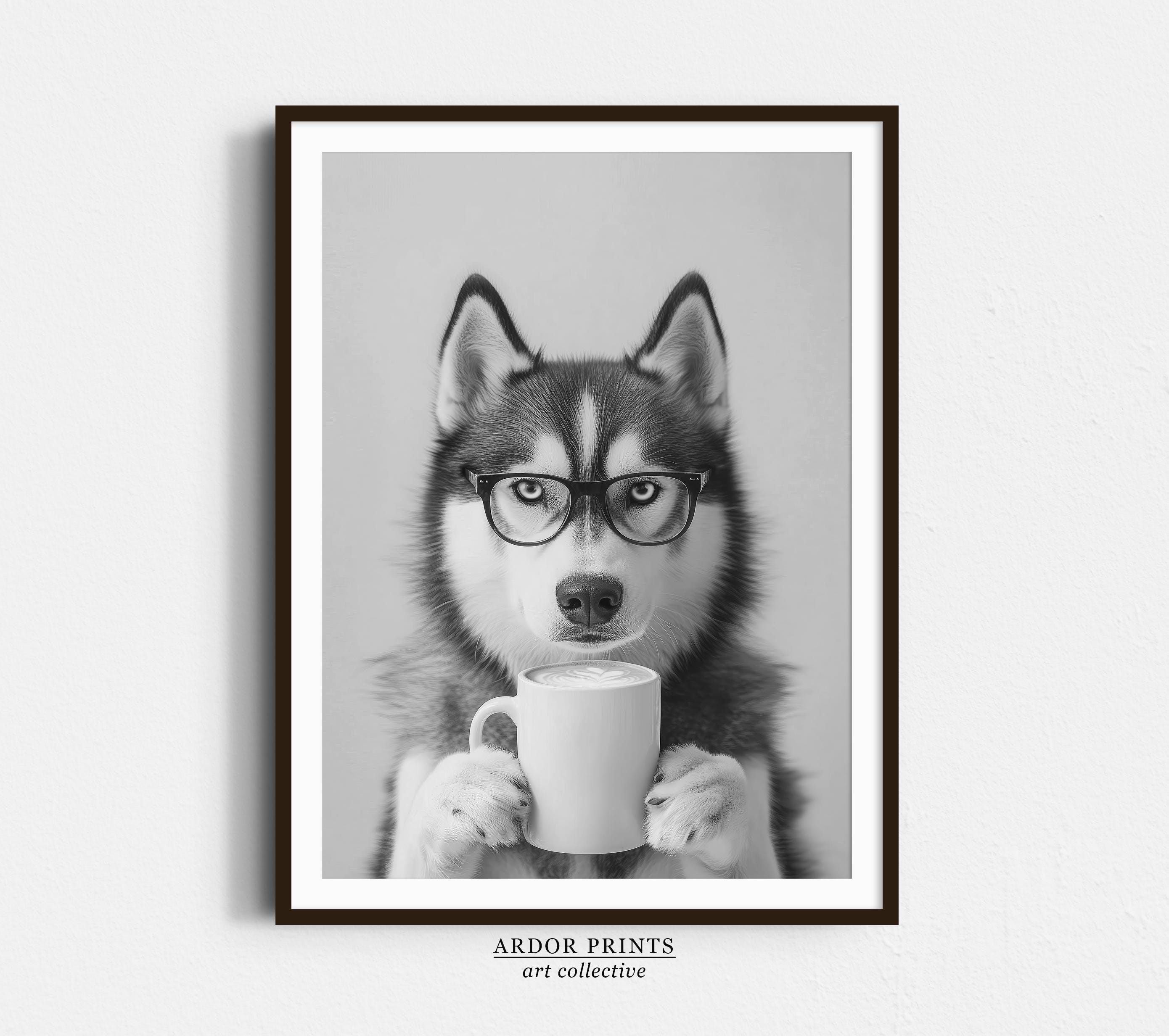 Siberian Husky Kaffee Print: Lustiger Hundedruck, Küchen Dekor (Digitaler Download)