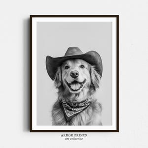 Golden Retriever Cowgirl Art Print: Western Dog Decor (Digital Download)