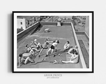 1930er Jahre Frauen Boxen Druck: Vintage feministische Wandkunst (Digitaler Download)