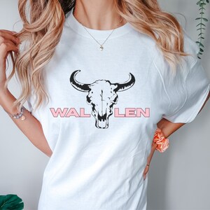 Camiseta occidental de Morgan Wallen / Camiseta retro de cuerno largo / Camiseta de diseño de cráneo de cabeza de toro / Camiseta de mujer de moda / Camiseta de Wallen del sur / Vaquero