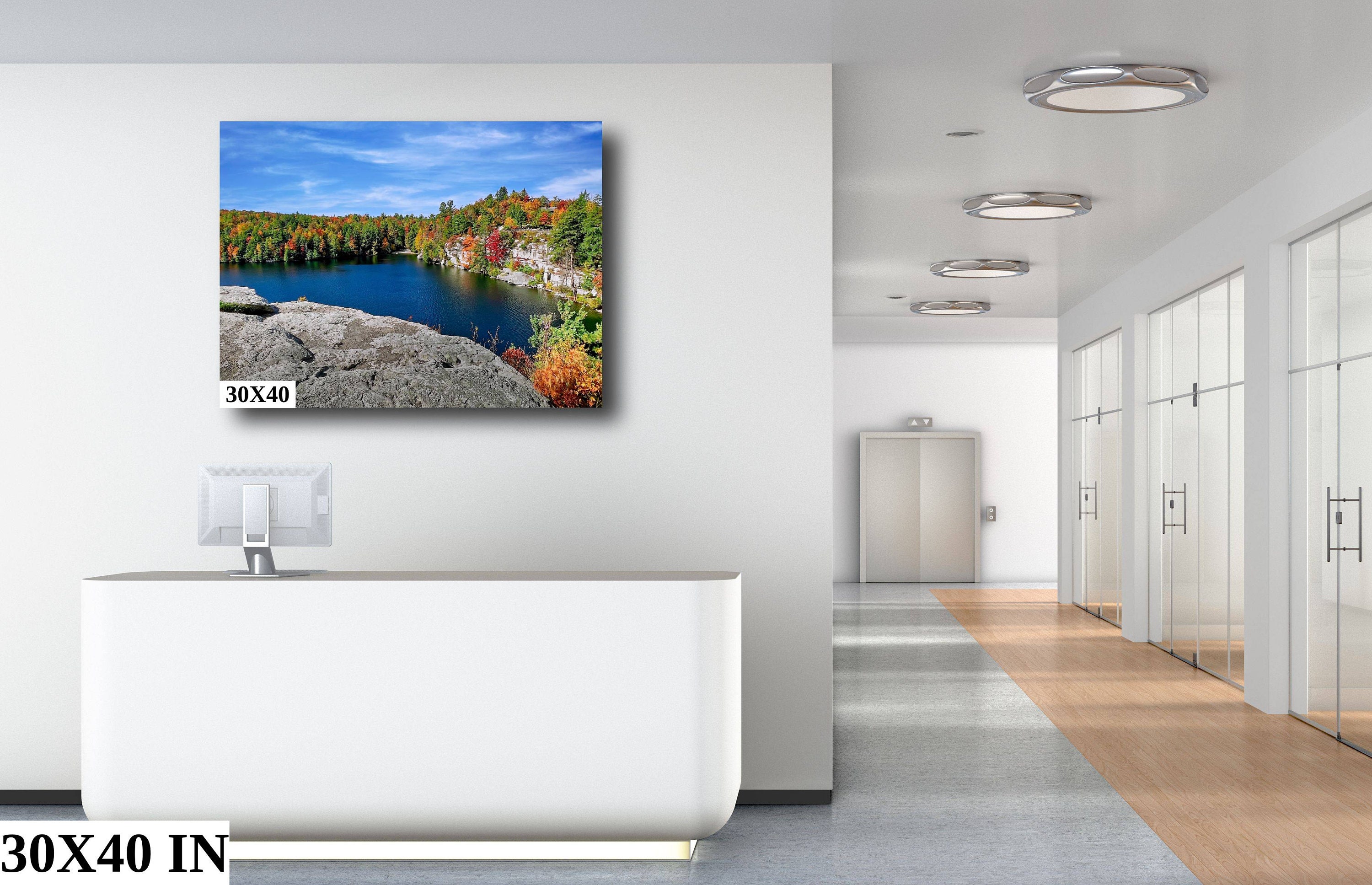 Lake Minnewaska Fall Foliage Wall Artcatskill Mountains New York