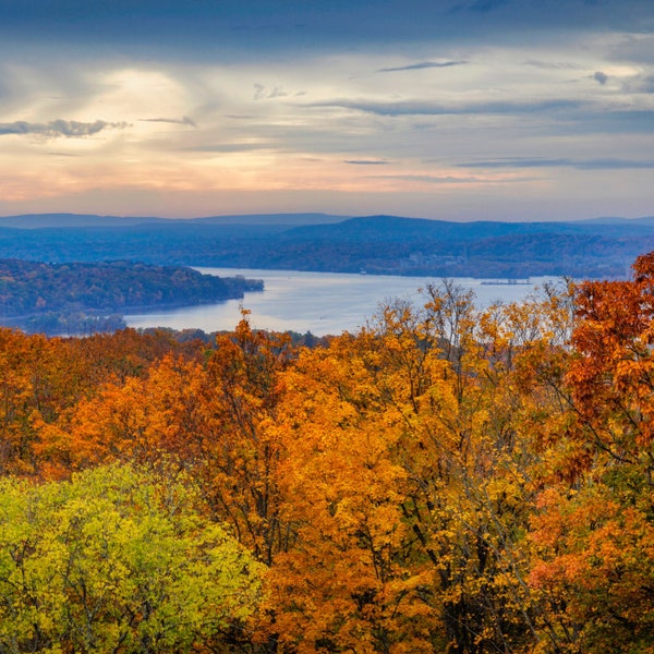 Olana View of the Hudson River - Upstate New York Gifts Fall Foliage Fine Art Canvas Metal Acrylic Home Office Decor Art-for Decorator