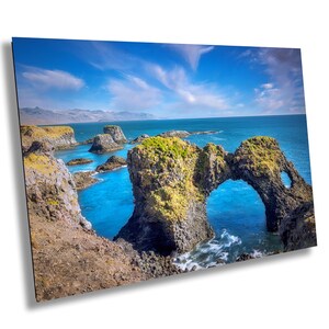 Gatklettur Rock Arch Islanda Penisola di Snæfellsnes / Stampa su carta fine art, con cornice, tela senza cornice, acrilico, metallo, spedizione gratuita