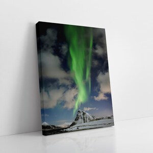 Northern Lights over Mountain | Norway Wall Art-Night Sky Aurora borealis Art Print-for Home Decor Gift-Aurora Lovers Gift-Night Sky Lovers