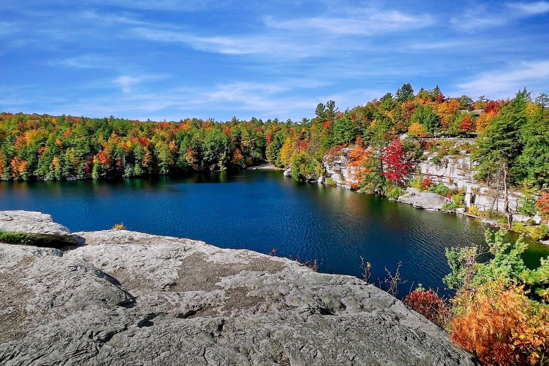 Lake Minnewaska Fall Foliage Wall Artcatskill Mountains New York