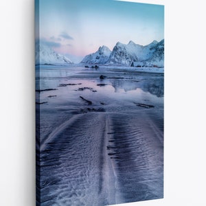 Lofoten Islands Sunset Photograph | Skagsanden Beach Sand Patterns, Choose Fine Art Paper, Framed, Canvas, Metal, Acrylic, Multiple Sizes