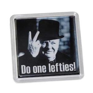 Winston Churchill Two Fingers Lefties Drinks Coaster