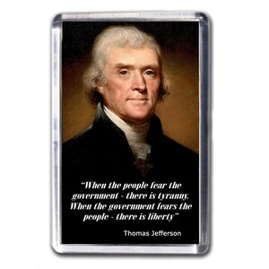 Thomas Jefferson Tyranny and Liberty Quote Fridge Magnet