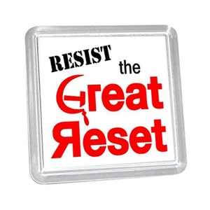 Resist the Great Reset Agenda 2030 Drinks Coaster