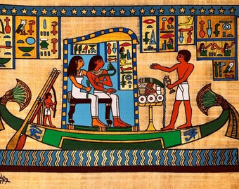 エジプトで手作りされた本物のエジプトのパピルス芸術作品 10 枚セット