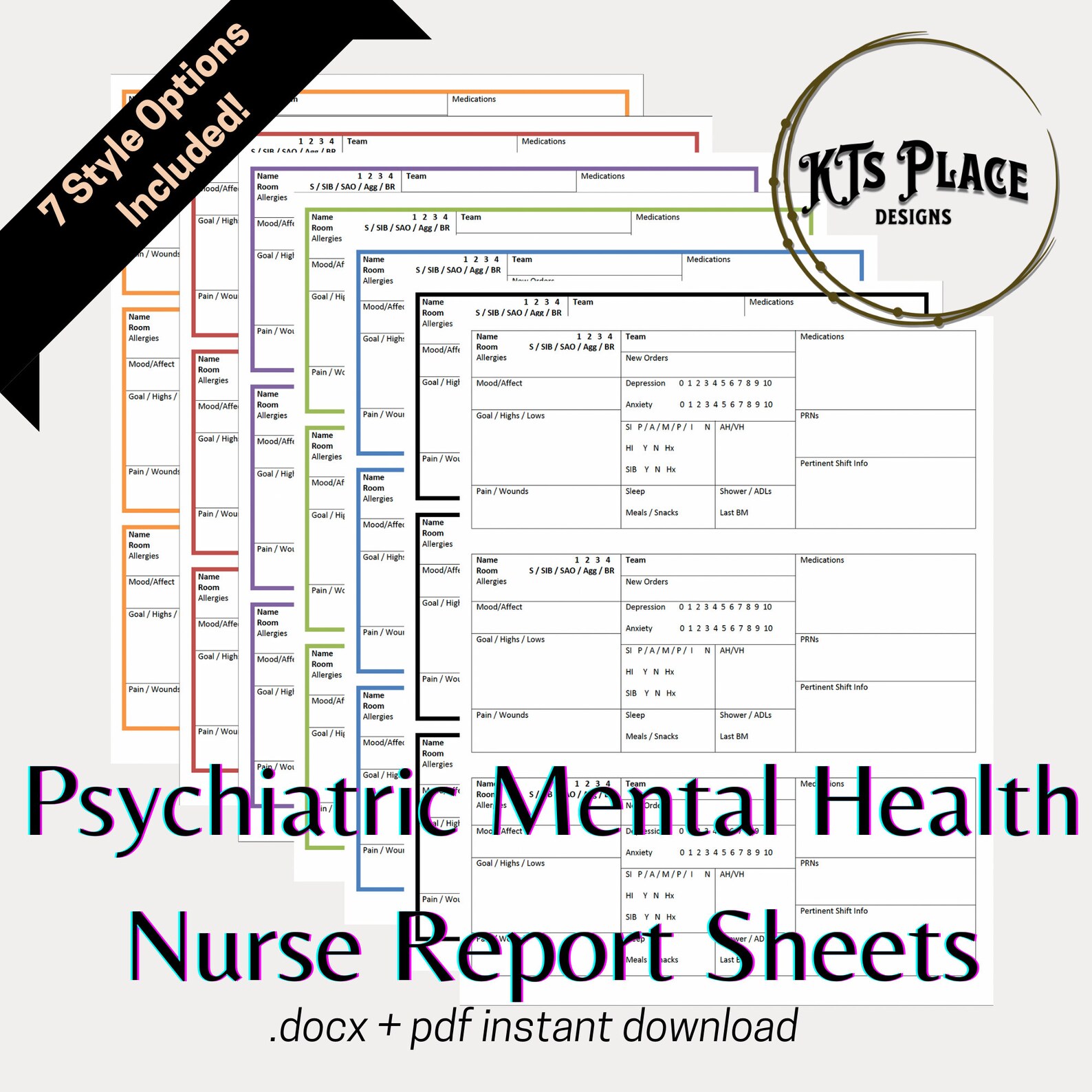 Psychiatric Nurse Report Sheet; RN Brain Sheet; RN Shift Report - Etsy