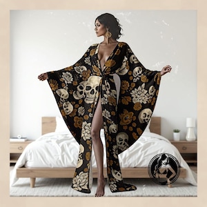 Long Women&#39;s Kimono Robe Pajama Lounge Wear For Women Natural Homewear For Women Muslin Pajama Set Gown Fall Nightwear Gift for Her
