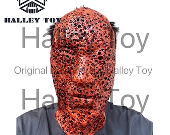 Máscara de látex de zombi tripofobia, aterradora, sangrienta y espeluznante para Halloween. Media máscara de látex de zombi infectado. Máscara de Halley Toy, pintada a mano.