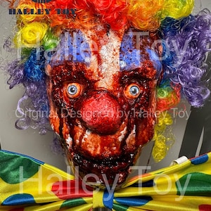 Halloween Bloody Clown Skinned Face Latex Mask Super Realistic Horror Gore Mask Halley Toy Original Deluxe Costume Mask Haunted House Decor
