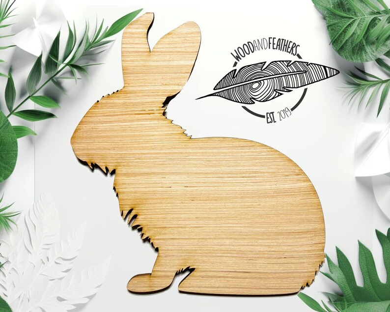 Easter Bunny Cutout Unfinished Wood Rabbit Shape DIY Easter Decor ...