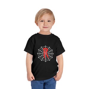 Camiseta infantil de manga curta com letra R vermelha em negrito, camiseta infantil fofa, roupa para brincar, presente de aniversário, uso diário, moda infantil moderna