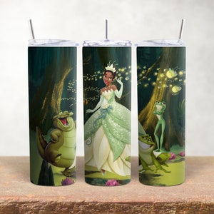 Princess Tiana 20oz Skinny Tumbler Design Template, PNG Digital Download