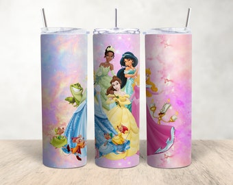 Modello di design per bicchiere magro Princess da 20 once, download digitale PNG