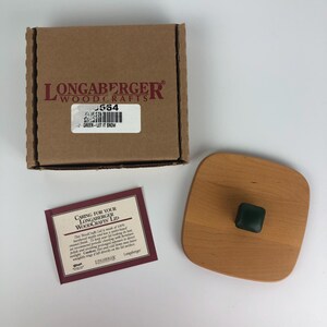 NOB Longaberger Woodcrafts Let it Snow Basket Lid #58564 Green Knob 4.75x4.75 Woodgrain Replacement Lid VTG