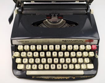 VTG 1960s Sperry Rand Remington 333 Portable Typewriter w/Black Case Untested