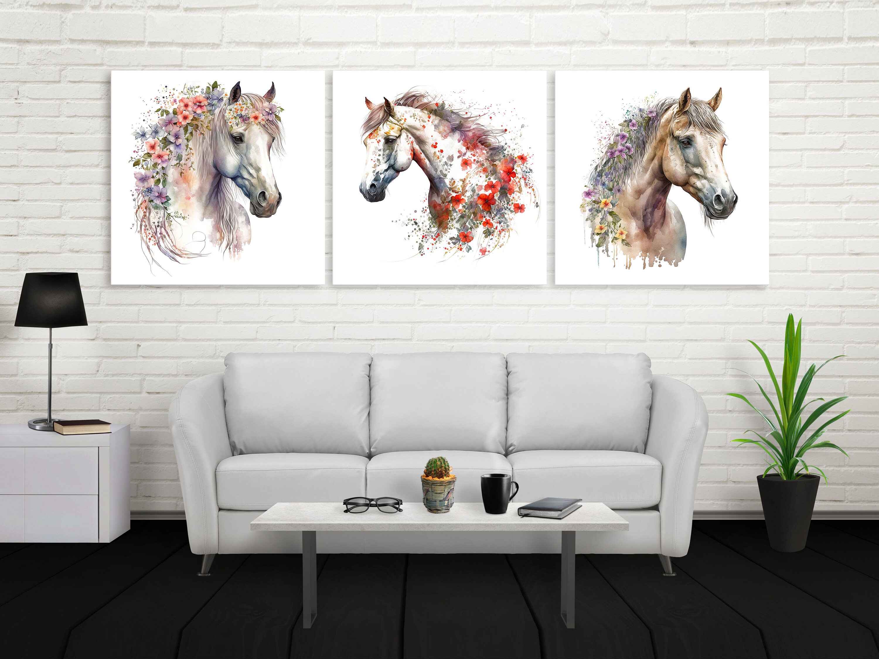 Horse Watercolor Jpegs Digital Downloads Horse Clipart - Etsy