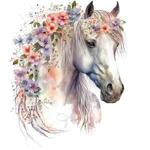 Horse Watercolor JPEG&#39;s, Digital Downloads, Horse Clipart, Horse wall art, Horse prints, Sublimation