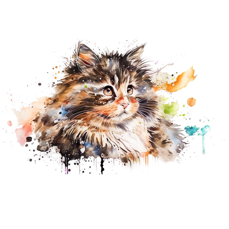 Kitten Watercolor, Digital Downloads, Kitten Clipart, Kitten PNG ...