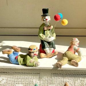 1980s Porcelain Hand Painted Clown Figurines - Taiwan - CHOOSE from three