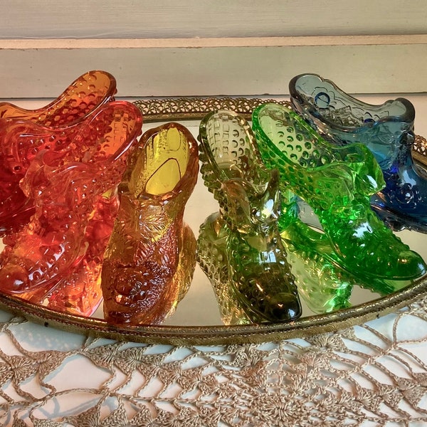 Vintage Fenton Colored Glass Shoes  - CHOOSE from 6