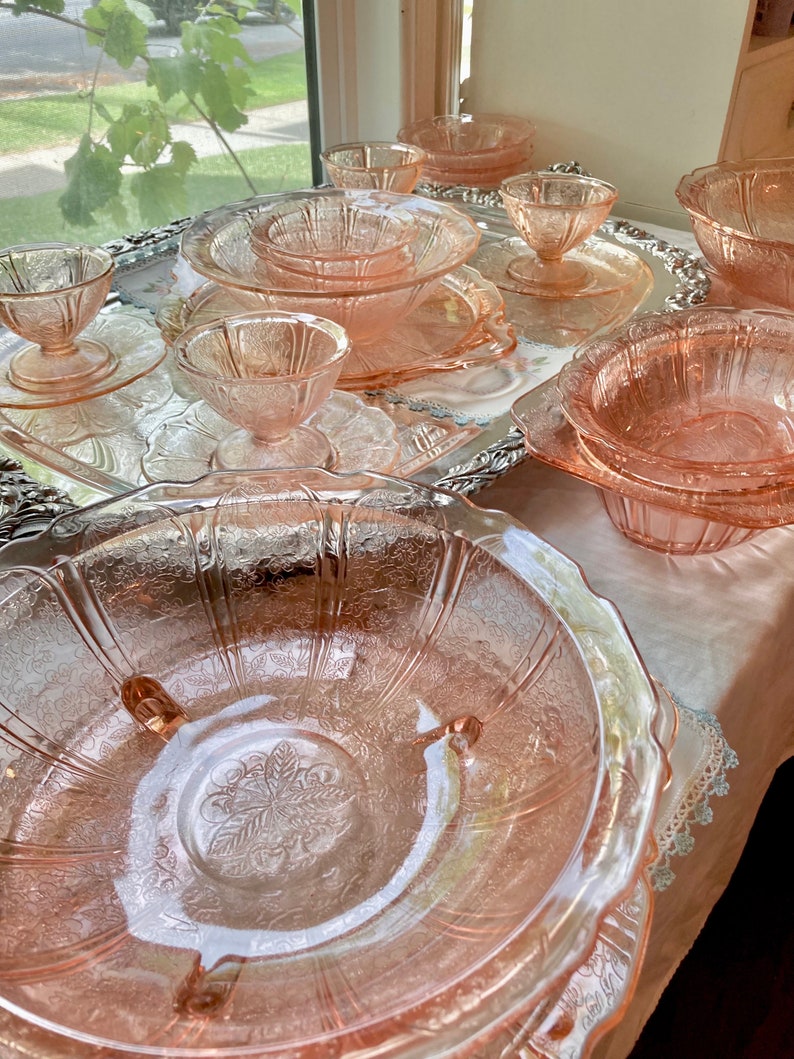 Vintage Jeanette Cherry Blossom Pink Depression Glass Choose from 11 image 2