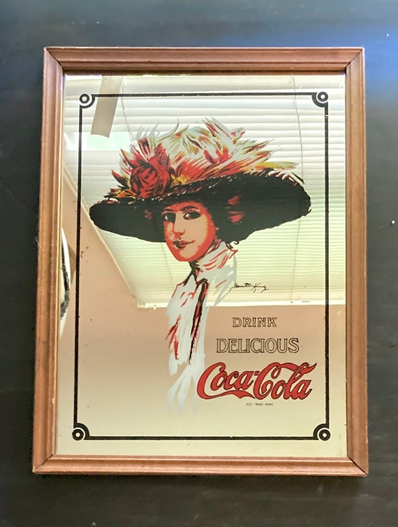Coca-Cola ミラー 直径約25cm アンティーク、昭和レトロ！ Coca-Cola