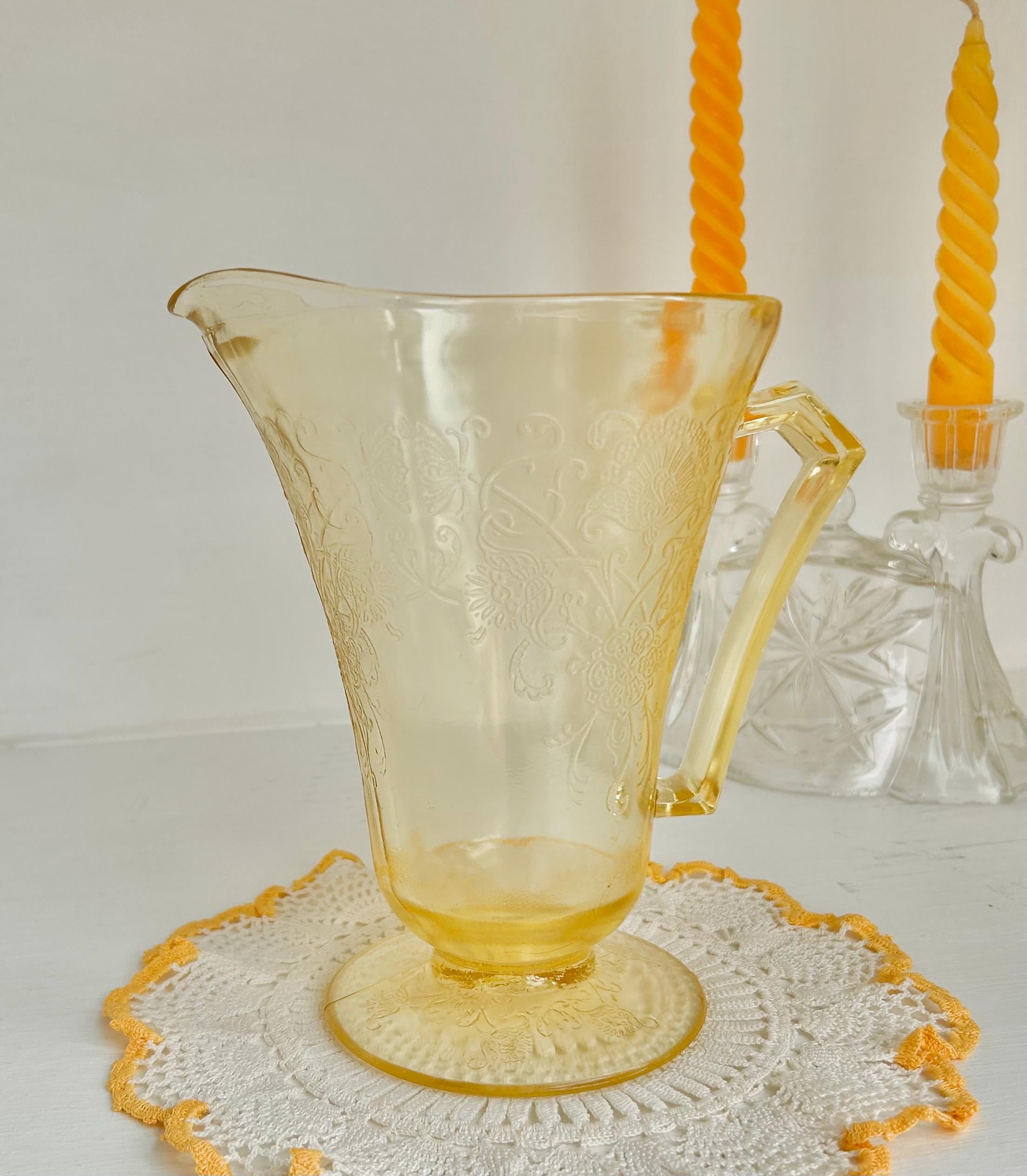 Vintage Hazel Atlas Yellow Depression Glass Pitcher – Florentine