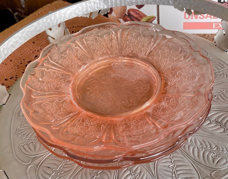 Vintage Jeanette Cherry Blossom Pink Depression Glass Choose from 11 4 Saucers