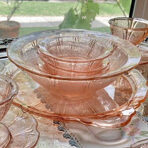 Vintage Jeanette Cherry Blossom Pink Depression Glass Choose from 11 image 8