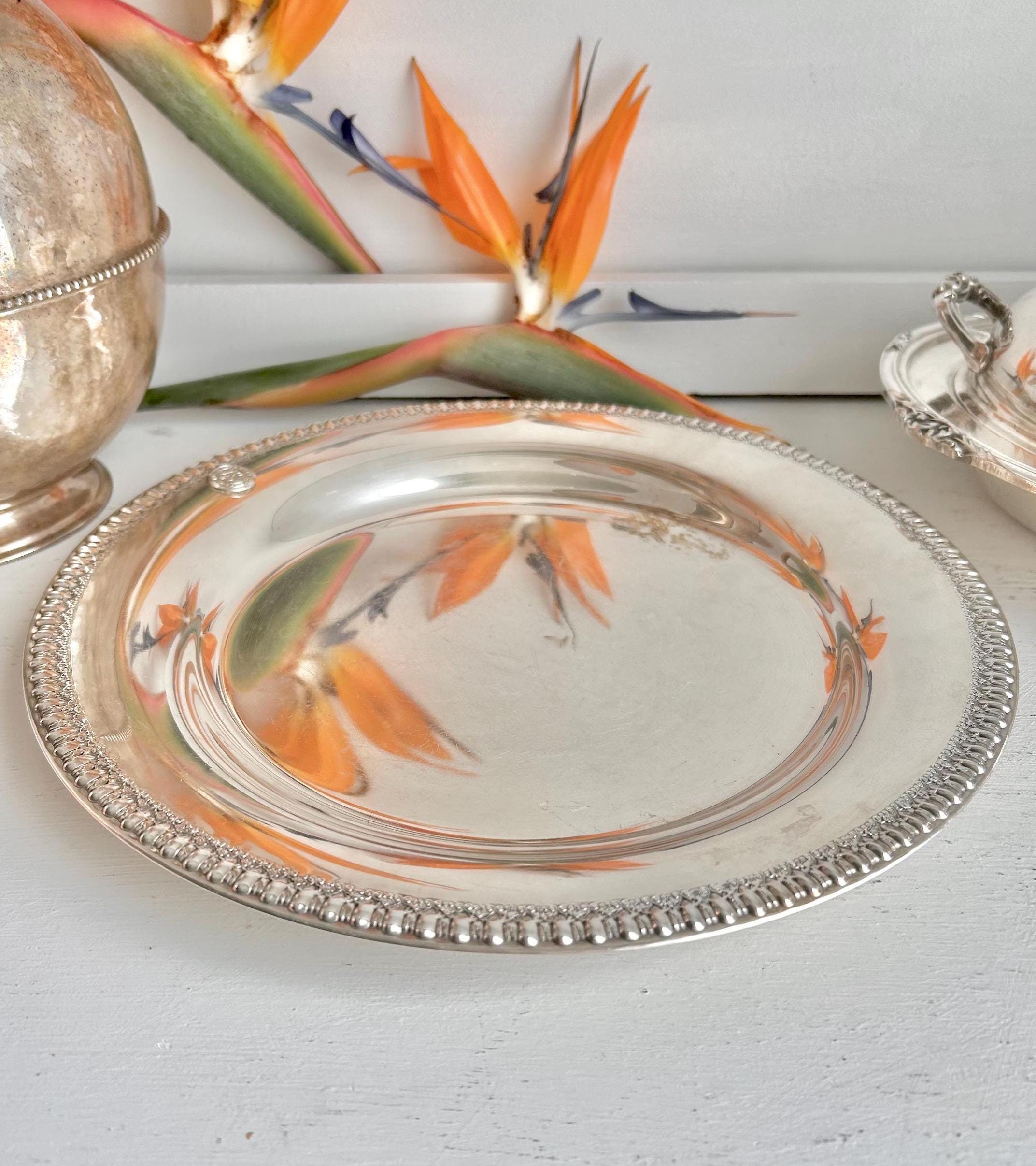 Vintage Wilcox Silver-plated Platter: Brandon Hall Gadroon Rim