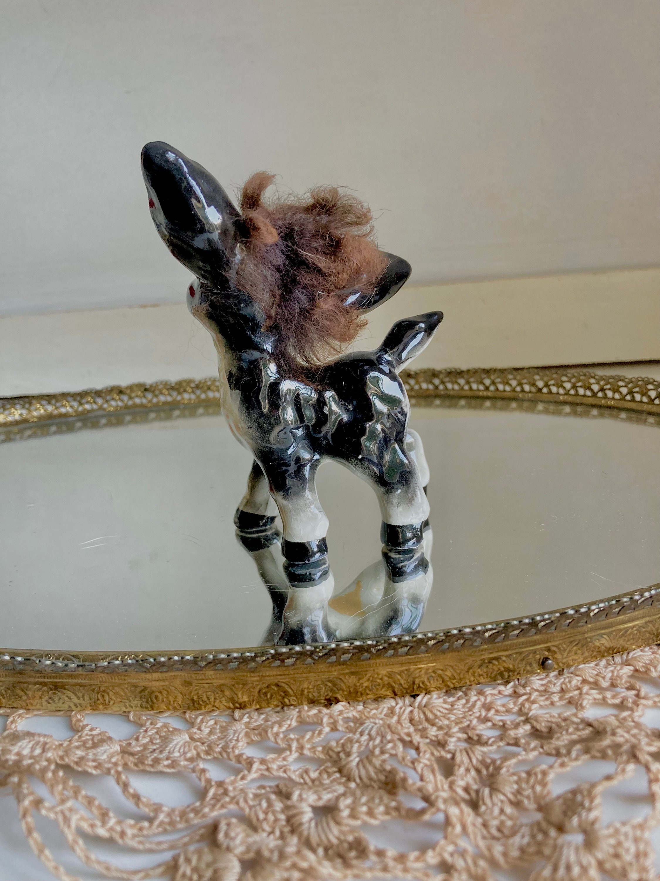 Vintage Anthropomorphic Ceramic Animal Figurine: Japan Hand