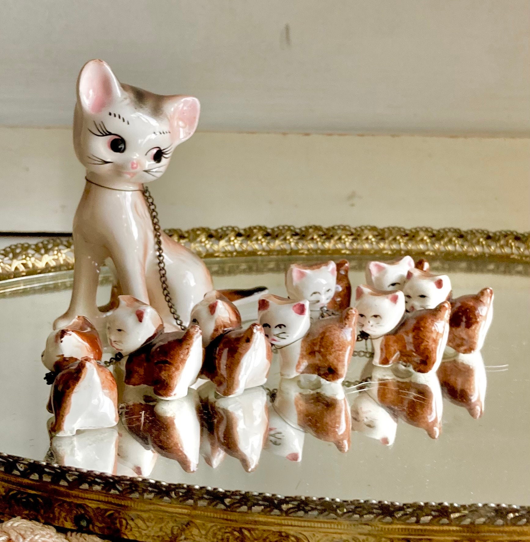手作り人形　アンテーク風　アート Vintage Anthropomorphic Ceramic Animal Figurine: Japan Hand