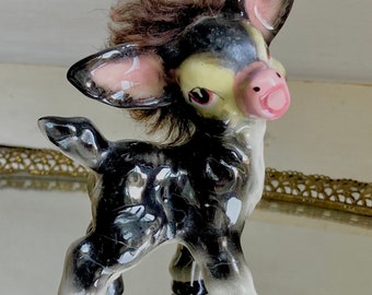 Vintage Anthropomorphic Ceramic Animal Figurine: Japan Hand