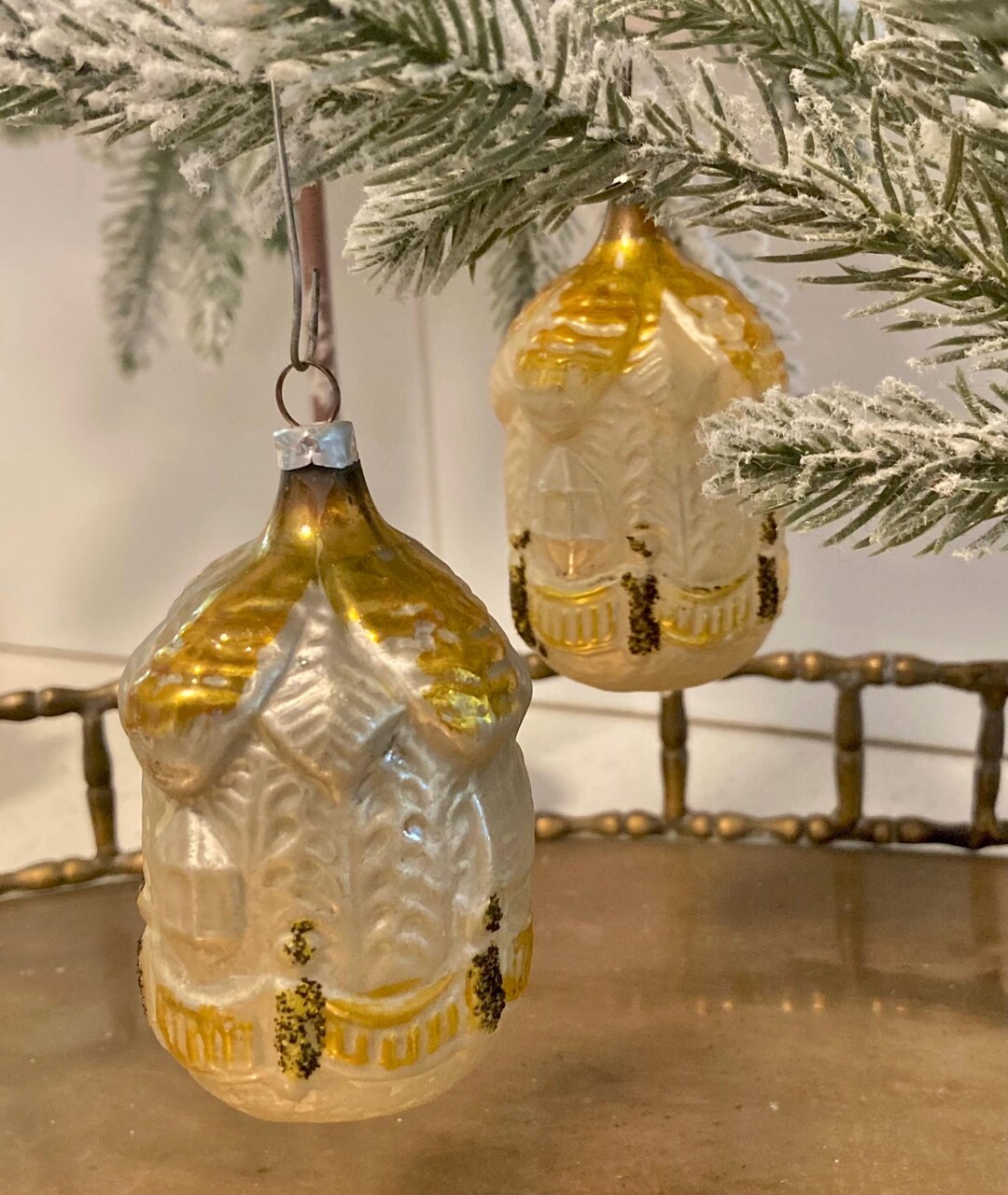 Vintage West German Mercury Glass Christmas Ornament – Pearly Gold ...