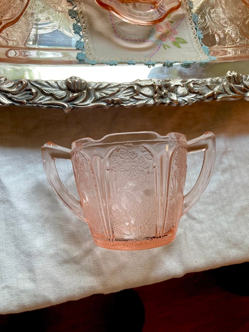 Vintage Jeanette Cherry Blossom Pink Depression Glass Choose from 11 1 Sugar Bowl