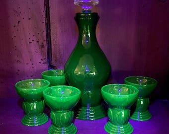 アンティーク　ウランガラス　デキャンタ　グラス アンティーク デキャンタ グラス 7点セット 推定ムラーノ – GALLERY M