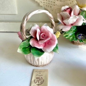 Vintage Italian Nuova Capodimonte Porcelain Hand-made Rose Bouquets: CHOOSE from Four