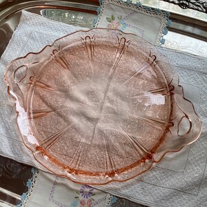 Vintage Jeanette Cherry Blossom Pink Depression Glass Choose from 11 1 HandleCake Platter