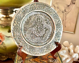 Vintage Hammered Brass Decorative 8 inch Plate - Choose from three
