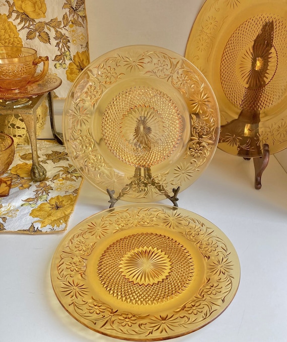 Vintage Indiana Glass Co. Daisy Amber Dishes - Choose From Various
