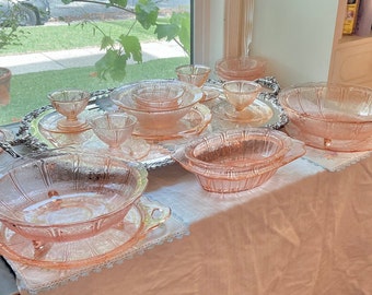 Vintage Jeanette Cherry Blossom Pink Depression Glass - Choose from 11