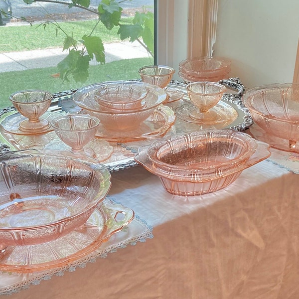 Vintage Jeanette Cherry Blossom Pink Depression Glass - Choose from 11